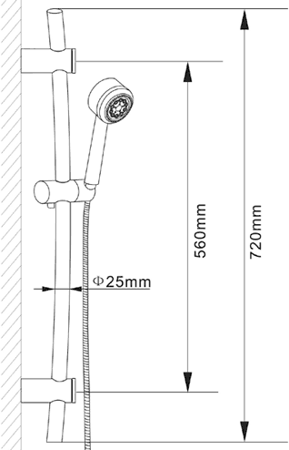 Additional image for Twin Thermostatic Shower Valve, Diverter, Head & Slide Rail.