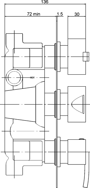 Additional image for Triple Concealed Thermostatic Shower Valve.