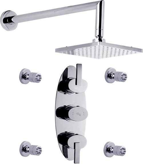 Additional image for Triple Concealed Thermostatic Shower Valve, Head & Jets.