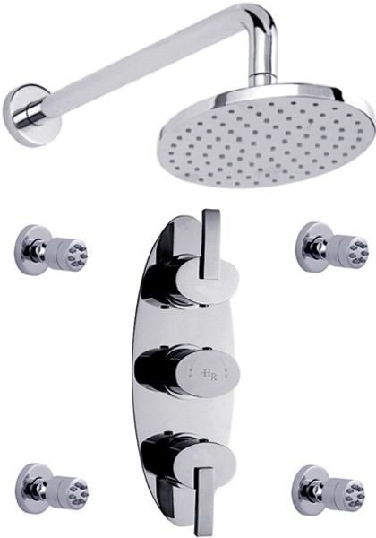 Additional image for Triple Concealed Thermostatic Shower Valve, Head & Jets.