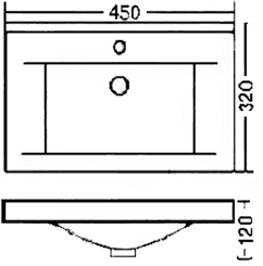 Additional image for Freestanding Rectangular Vanity Basin 450x320mm (1 faucet hole).