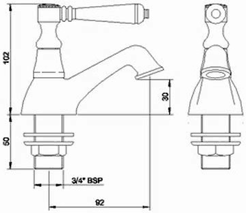 Additional image for Lever bath faucets (pair)