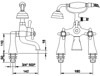 Additional image for Lever bath shower mixer with shower kit