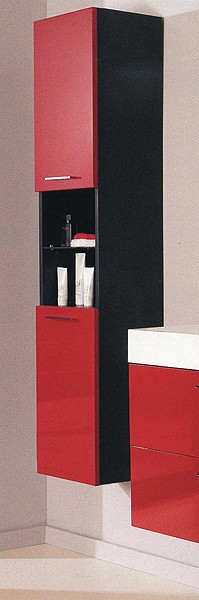 Additional image for Wall Storage Cabinet (Red & Black). 1600x350x300mm.