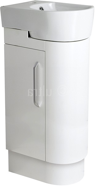 Additional image for Cloakroom Vanity Unit (Right Handed, White). 410x850x270mm.