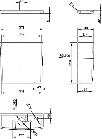 Additional image for Square Toilet With Dual Push Flush & Top Fix Seat.