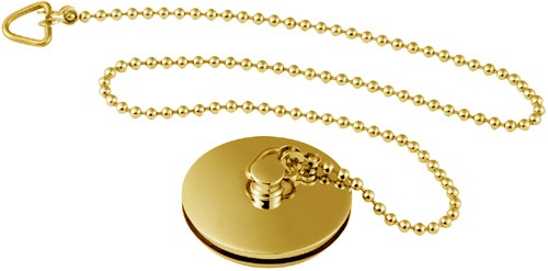 Additional image for Bath Plug And Chain (Gold).