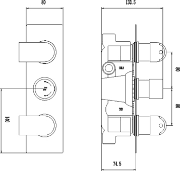 Additional image for Triple Concealed Thermostatic Shower Valve (Chrome).