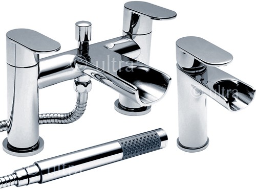 Additional image for Waterfall Basin & Bath Shower Mixer Faucet Set (Free Shower Kit).