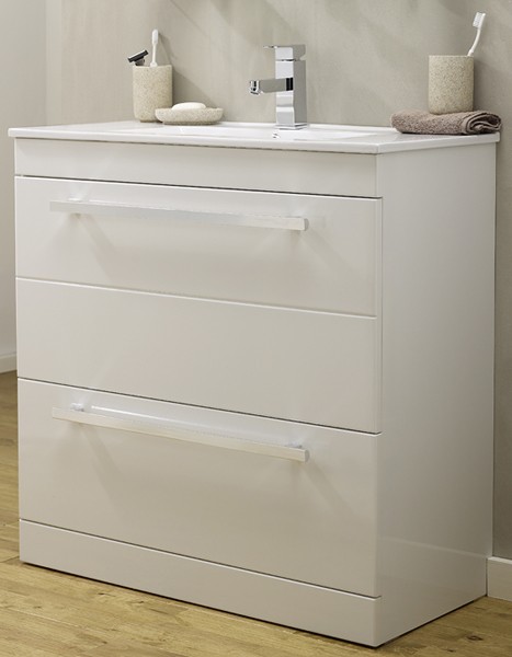 Additional image for Vanity Unit With Ceramic Basin (White). 600x800x400mm.