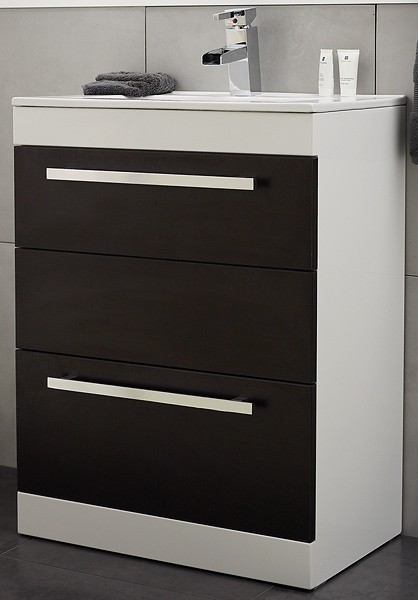 Additional image for Vanity Unit With Ceramic Basin (Ebony Brown). 600x800x400mm.