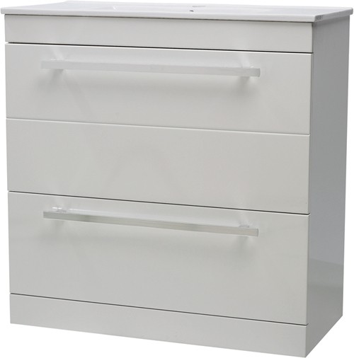 Additional image for Vanity Unit With Ceramic Basin (White). 800x800x400mm.