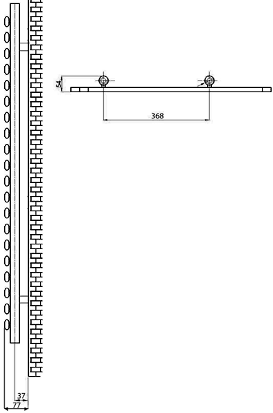 Additional image for Kingston Radiator (Chrome). 600x1200mm. 1514 BTU.