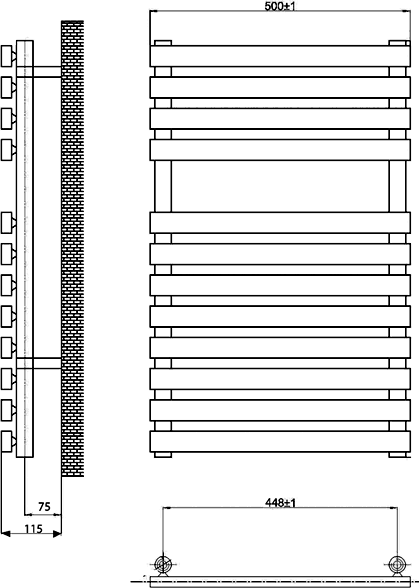 Additional image for Bergen Radiator (Chrome). 500x800mm.