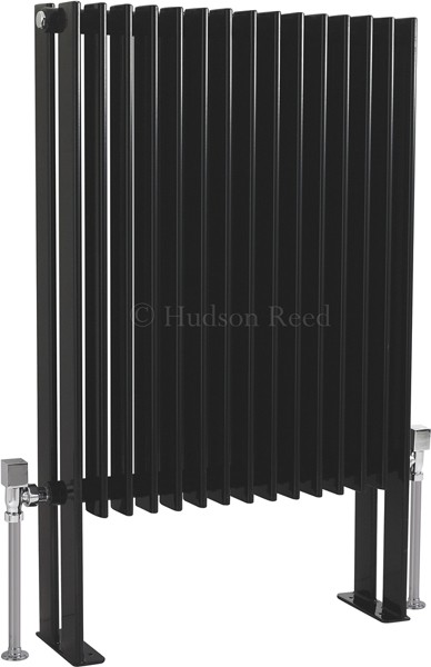 Additional image for Fin Floor Mounted Radiator (Black). 570x900mm.