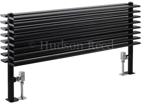 Additional image for Fin Floor Mounted Radiator (Black). 1000x504mm.