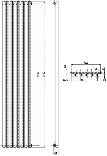 Additional image for Kenetic Radiator (Black). 360x1800mm.