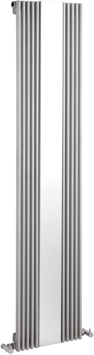 Additional image for Silver Keida radiator with mirror.  1800 x 420mm. 3591 BTU.