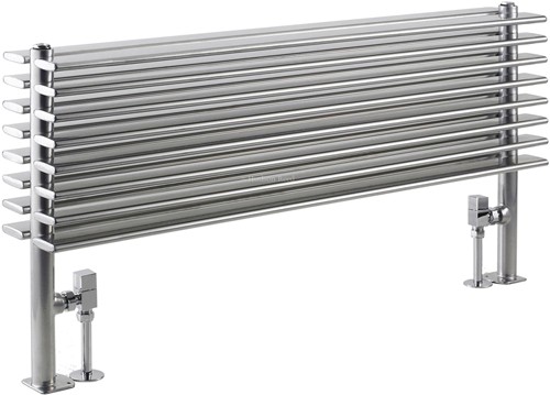 Additional image for Fin Floor Mounted Radiator (Silver). 1000x504mm.