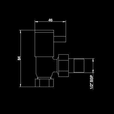 Additional image for Angled minimalist radiator valves (pair)