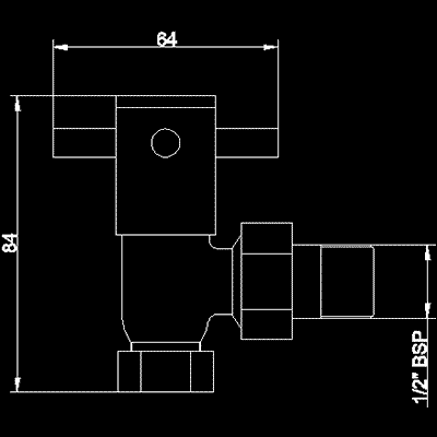 Additional image for Angled minimalist cross head radiator valves (pair)