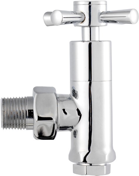 Additional image for X Head Modern Angled Radiator Valves (Pair).