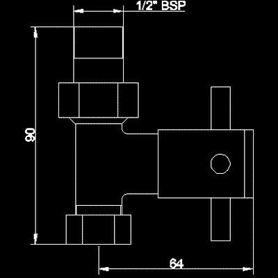 Additional image for Minimalist cross head straight radiator valves (pair)