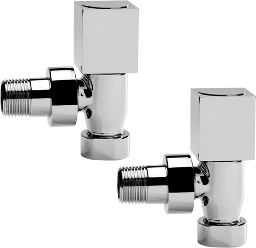 Additional image for Angled Radiator Valves With Square Handles (Pair).
