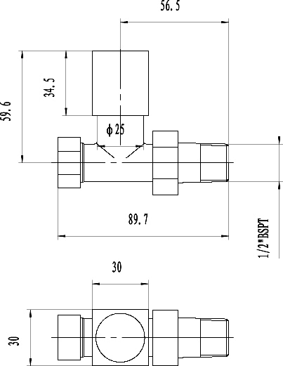 Additional image for Straight Radiator Valves With Square Handles (Pair).