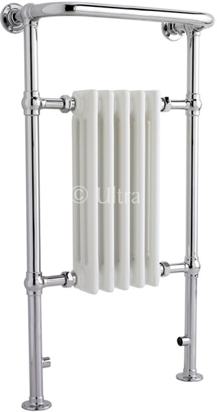 Additional image for Grosvenor Heated Towel Rail (Chrome & White). 540x965mm.