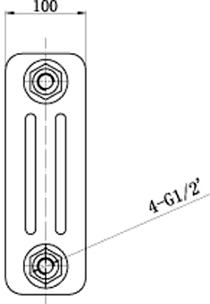 Additional image for 3 Column Horizontal Radiator (White). 1011x300mm.