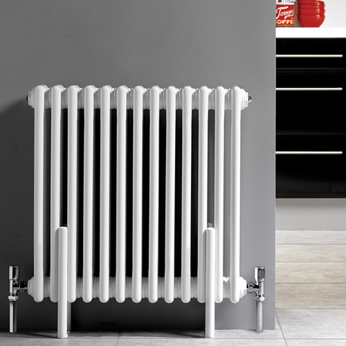 Additional image for 3 Column Radiator With Legs (White). 606x600mm.