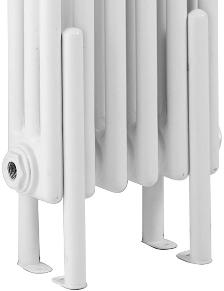 Additional image for 3 Column Radiator With Legs (White). 606x600mm.