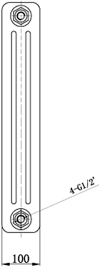 Additional image for 3 Column Radiator (White). 1011x600mm.
