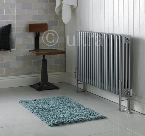 Additional image for Triple Column Radiator With Legs (Silver). 1011x600mm.