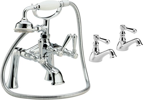 Additional image for Basin Faucets & Bath Shower Mixer Faucet Set With Lever Heads.