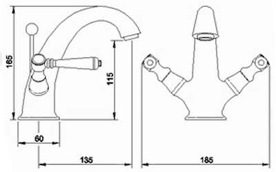 Additional image for Basin & Bath Shower Mixer Faucet Set With Lever Heads.