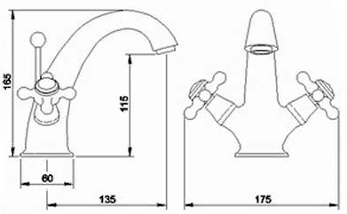 Additional image for Basin & Bath Shower Mixer Faucet Set With Cross Heads.