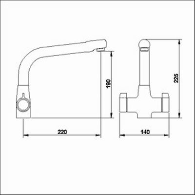 Additional image for White cruciform sink mixer.  Example picture only - actual faucet may vary.