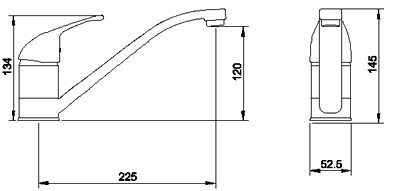 Additional image for Kitchen faucet with swivel spout.