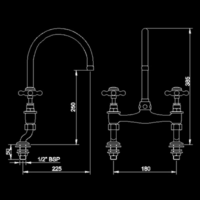 Additional image for dualflow cross head bridge sink mixer