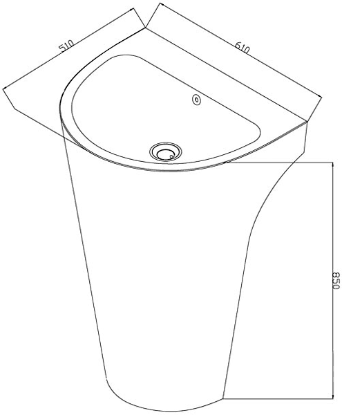 Additional image for 3 Piece Bathroom Suite With Toilet, Seat & 610mm Basin.