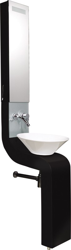 Additional image for Vanity Unit With Cabinet, Basin & Faucet (Black).  250x2010mm.