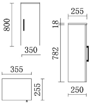 Additional image for Storage Cabinet (Walnut). Size 350x800mm.