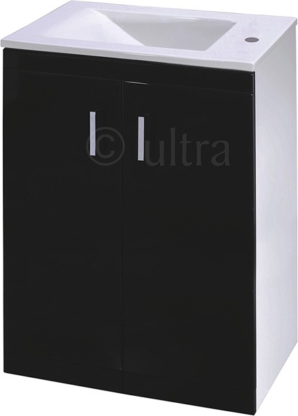 Additional image for Vanity Unit With Reversible Basin (Black). 550x800x330mm.