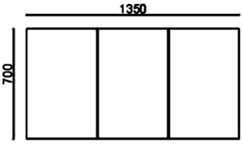 Additional image for 3 Door Mirror Bathroom Cabinet. 1350x700x150mm.