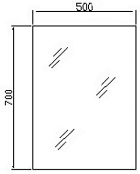 Additional image for Glendale LED Backlit Sensor Mirror. Size 500x700x50mm.