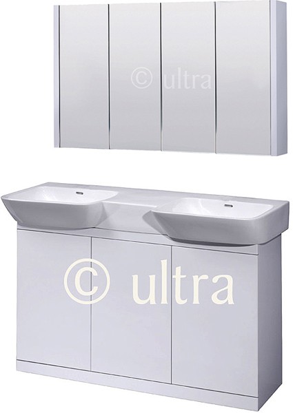 Additional image for Bathroom Furniture Set With Double Basin (White).