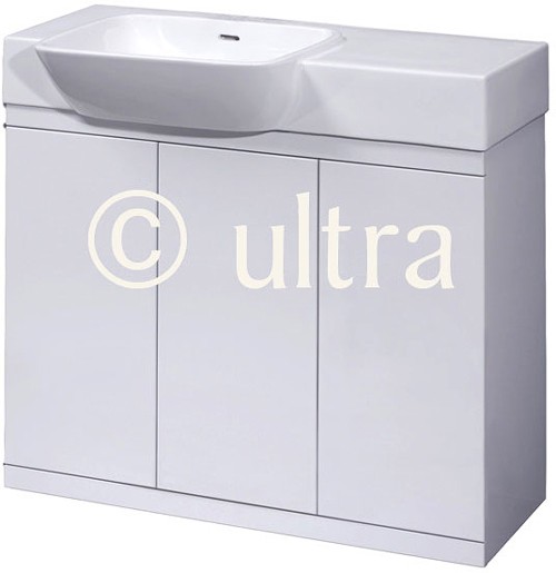 Additional image for Vanity Unit With Ceramic Basin (White). 900x695x500mm.