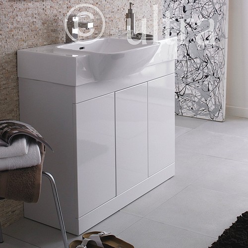 Additional image for Vanity Unit With Ceramic Basin (White). 900x695x500mm.
